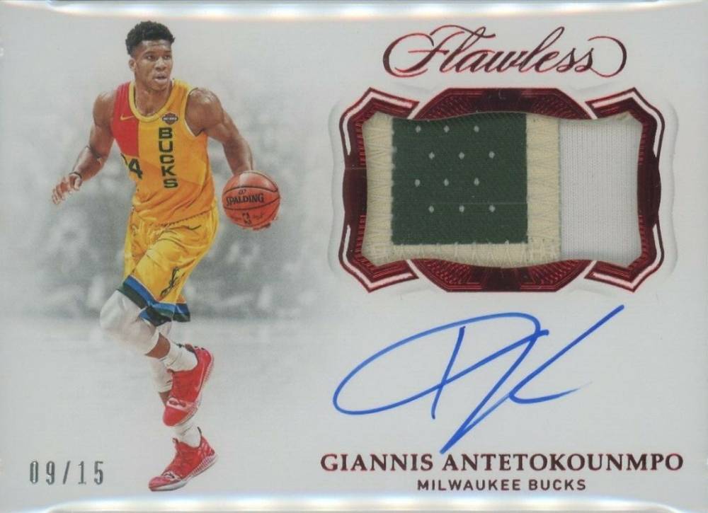 2018 Panini Flawless Horizontal Patch Autograph Giannis Antetokounmpo #GAN Basketball Card