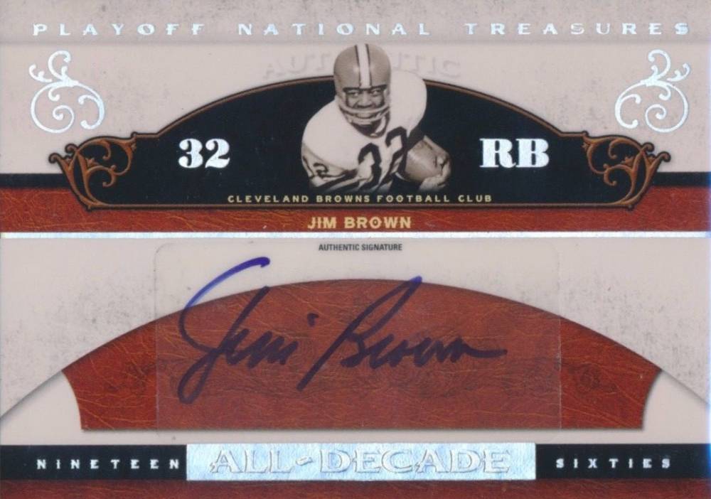 2007 Playoff National Treasures All-Decade Signature Jim Brown #AD-JB Football Card