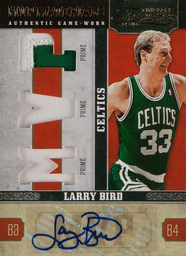2009 Panini Timeless Treasures MVP Material Larry Bird #6 Basketball Card