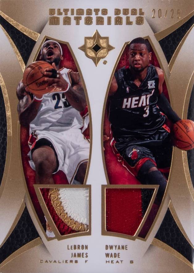 2007 Ultimate Collection Ultimate Dual Materials Dwyane Wade/LeBron James #JW Basketball Card