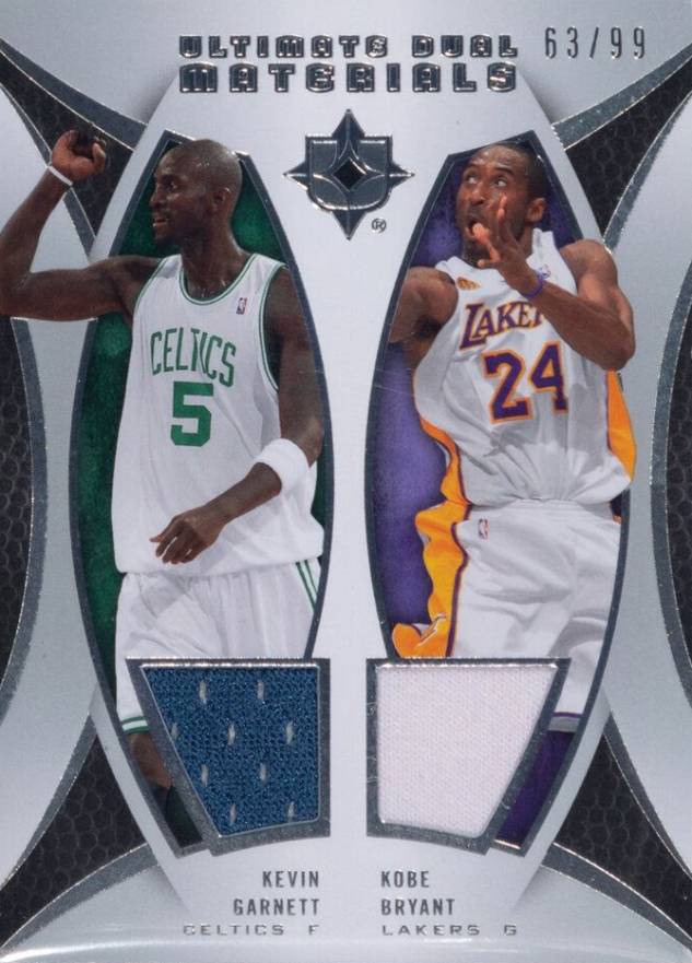 2007 Ultimate Collection Ultimate Dual Materials Kevin Garnett/Kobe Bryant #GB Basketball Card