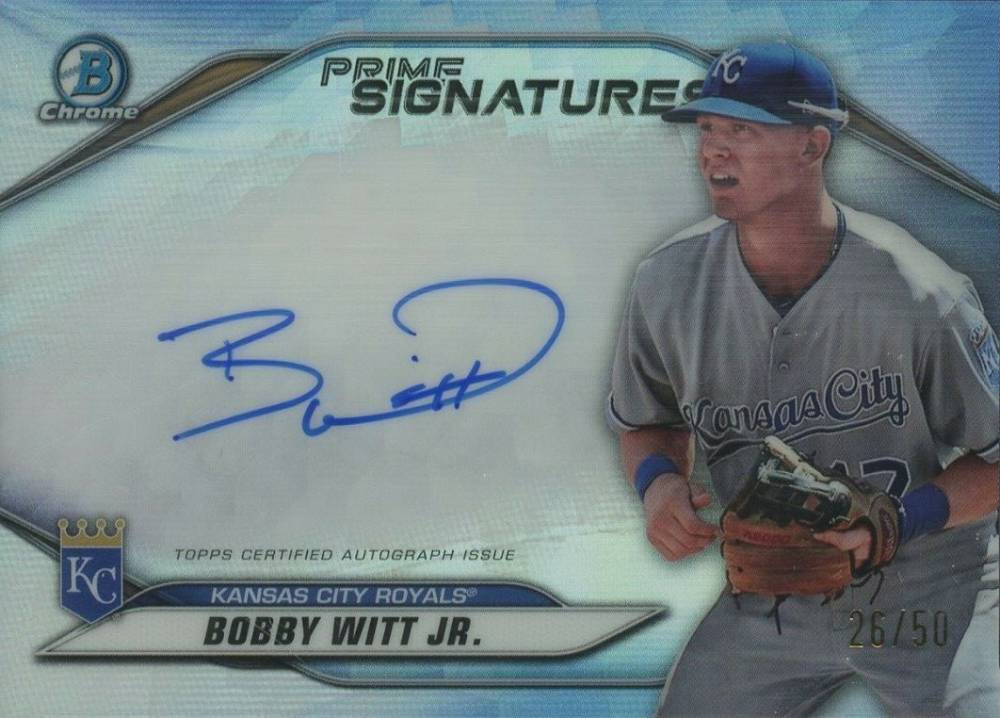 2020 Bowman Chrome Prime Chrome Signatures Bobby Witt Jr. #PCSBWJ Baseball Card