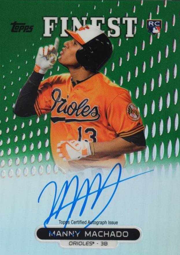 2013 Finest Rookie Autographs Manny Machado #RA-MM Baseball Card