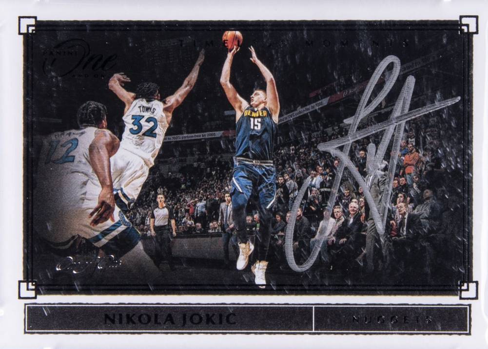 2019 Panini One and One Timeless Moments Autographs Nikola Jokic #NJK Basketball Card
