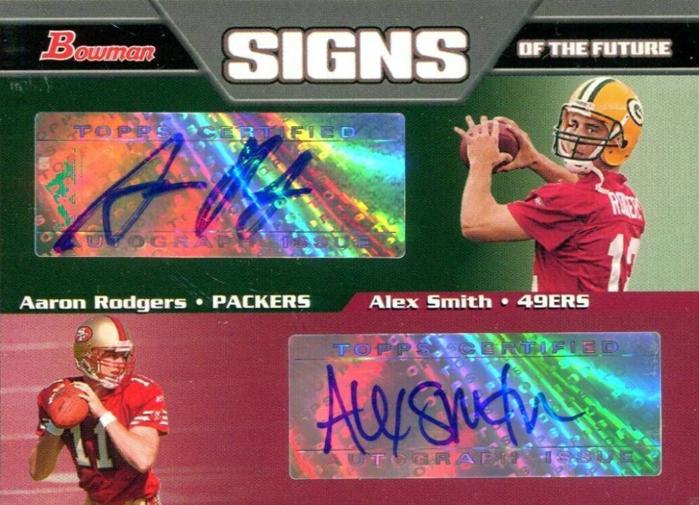 2005 Bowman Signs of the Future Aaron Rodgers/Alex Smith #SFDSR Football Card
