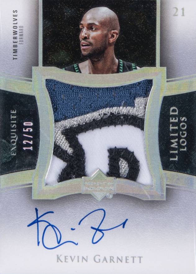 2004 Upper Deck Exquisite Collection Limited Logos Autograph Patch Kevin Garnett #LL-KG1 Basketball Card