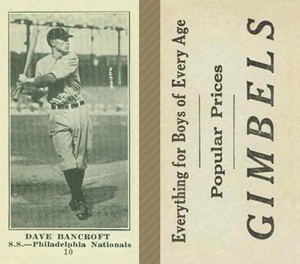 1916 Gimbels Dave Bancroft #10 Baseball Card