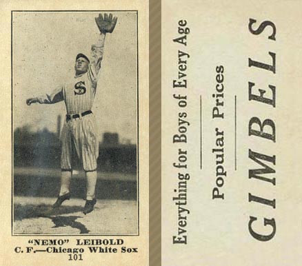 1916 Gimbels Nemo Leibold #101 Baseball Card