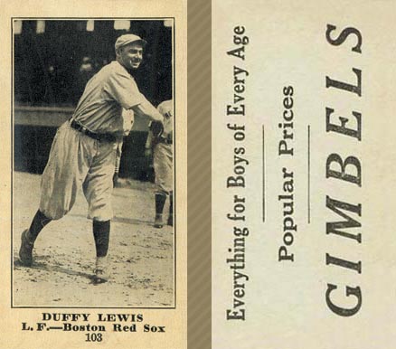 1916 Gimbels Duffy Lewis #103 Baseball Card