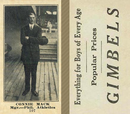 1916 Gimbels Connie Mack #107 Baseball Card