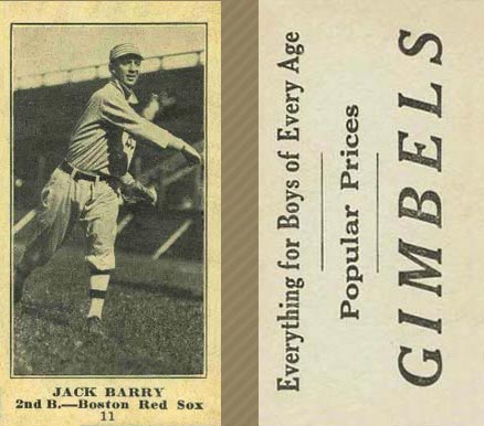 1916 Gimbels (M101-4) Jack Barry #11 Baseball Card