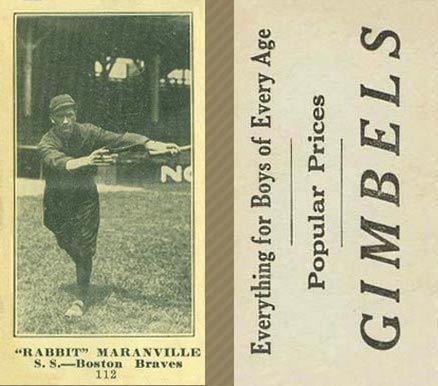 1916 Gimbels Rabbit Maranville #112 Baseball Card