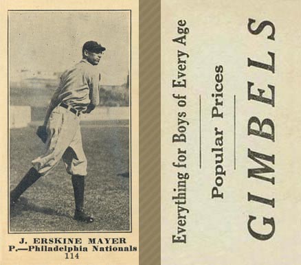 1916 Gimbels J. Erskine Mayer #114 Baseball Card