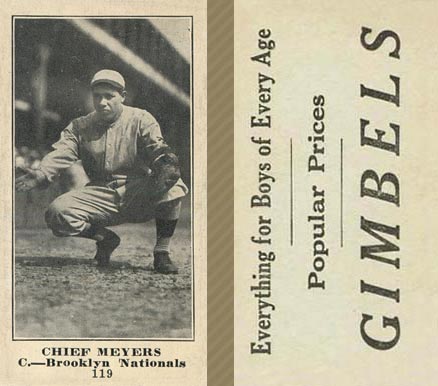 1916 Gimbels Chief Meyers #119 Baseball Card