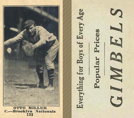 1916 Gimbels Otto Miller #122 Baseball Card