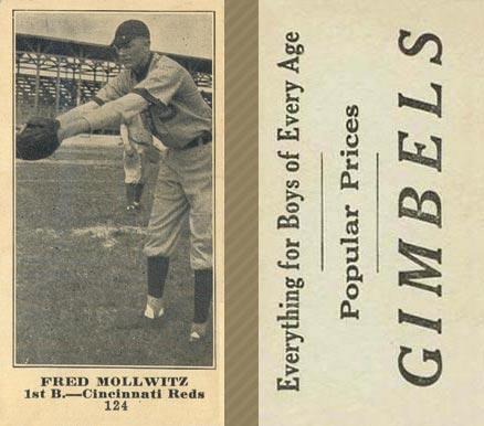 1916 Gimbels Fred Mollwitz #124 Baseball Card