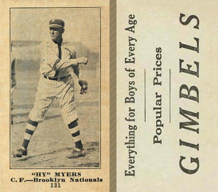 1916 Gimbels Hy Myers #131 Baseball Card