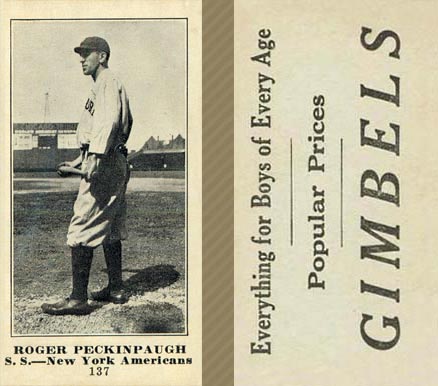 1916 Gimbels Roger Peckinpaugh #137 Baseball Card