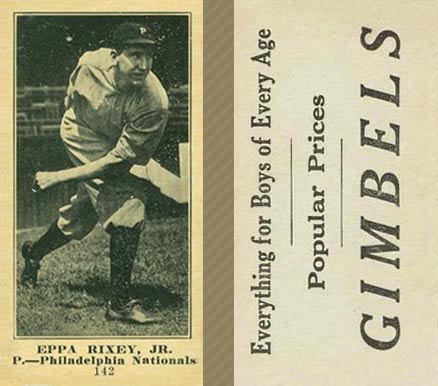 1916 Gimbels Eppa Rixey #142 Baseball Card