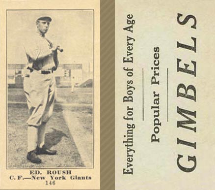 1916 Gimbels Ed. Roush #146 Baseball Card