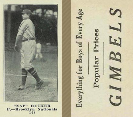 1916 Gimbels Nap Rucker #148 Baseball Card