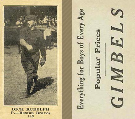 1916 Gimbels Dick Rudolph #149 Baseball Card