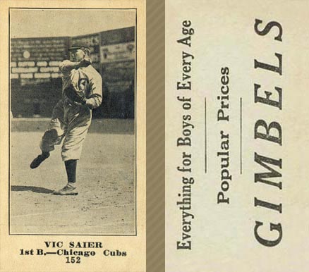 1916 Gimbels Vic Saier #152 Baseball Card