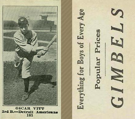 1916 Gimbels Oscar Vitt #181 Baseball Card