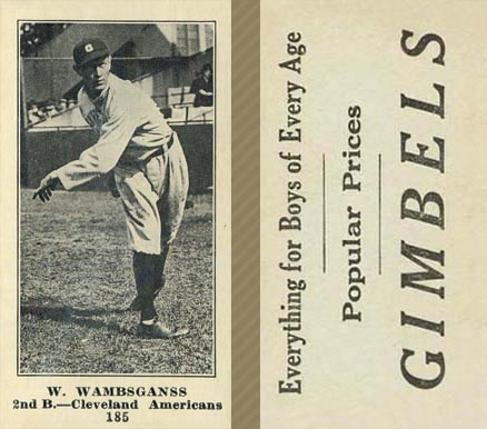 1916 Gimbels W. Wambsganss #185 Baseball Card
