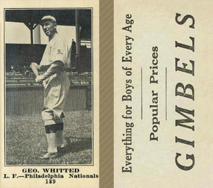 1916 Gimbels Geo. Whitted #189 Baseball Card
