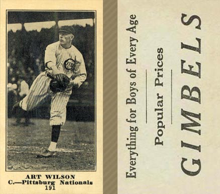 1916 Gimbels Art Wilson #191 Baseball Card