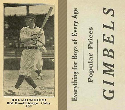 1916 Gimbels Rollie Zeider #198 Baseball Card