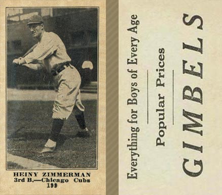 1916 Gimbels Heiny Zimmerman #199 Baseball Card