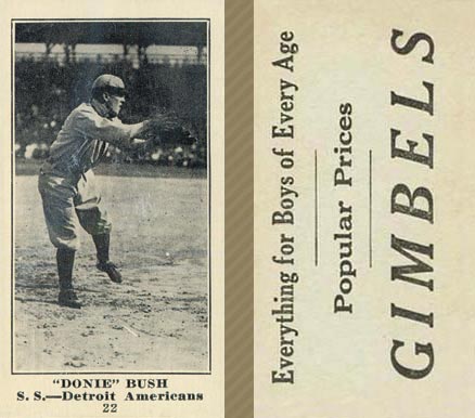1916 Gimbels Donnie Bush #22 Baseball Card