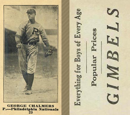 1916 Gimbels George Chalmers #29 Baseball Card