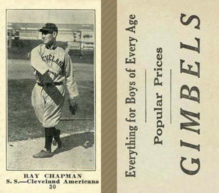 1916 Gimbels Ray Chapman #30 Baseball Card