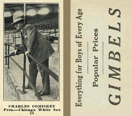 1916 Gimbels Charles Comiskey #36 Baseball Card