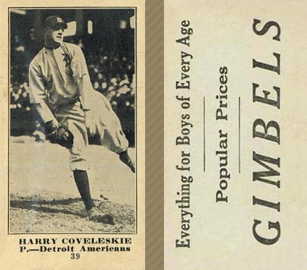 1916 Gimbels Harry Coveleskie #39 Baseball Card