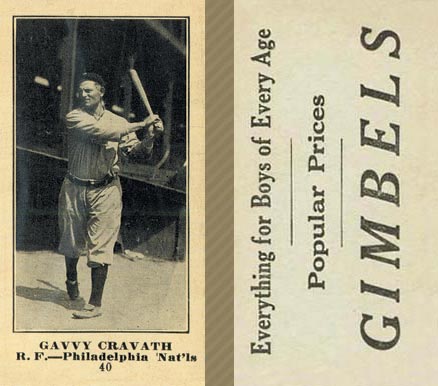 1916 Gimbels Gavvy Cravath #40 Baseball Card