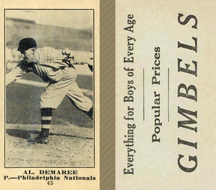 1916 Gimbels Al Demaree #45 Baseball Card