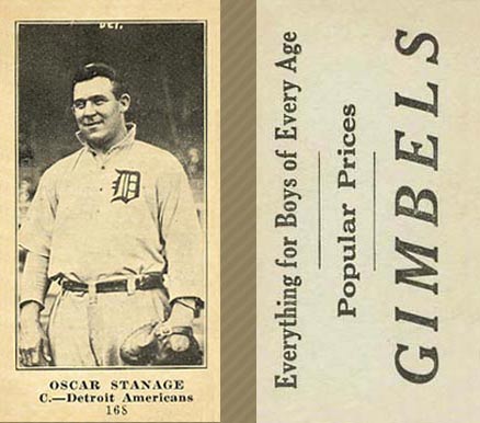 1916 Gimbels Oscar Stanage #168b Baseball Card