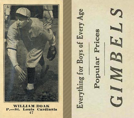 1916 Gimbels William Doak #47 Baseball Card