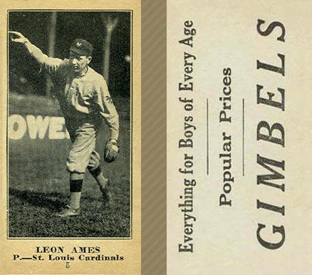 1916 Gimbels Leon Ames #5 Baseball Card