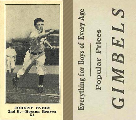 1916 Gimbels Johnny Evers #54 Baseball Card