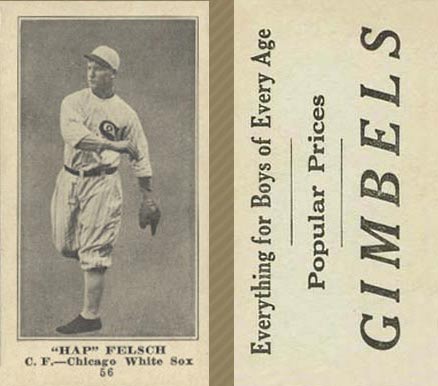 1916 Gimbels (M101-4) Hap Felsch #56 Baseball Card