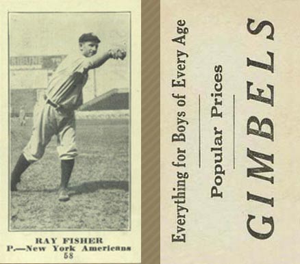 1916 Gimbels Ray Fisher #58 Baseball Card