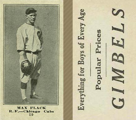 1916 Gimbels Max Flack #59 Baseball Card