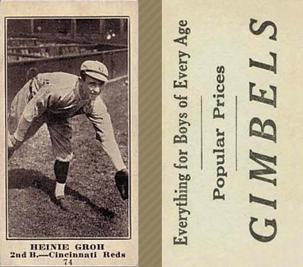 1916 Gimbels Heinie Groh #74 Baseball Card