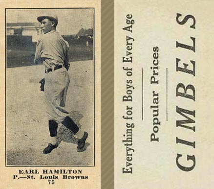 1916 Gimbels Earl Hamilton #75 Baseball Card