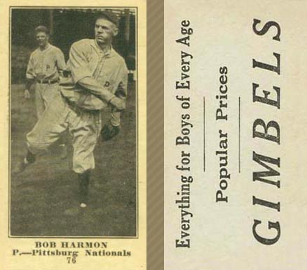 1916 Gimbels Bob Harmon #76 Baseball Card